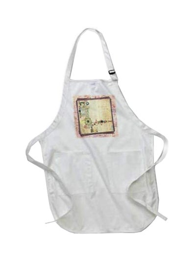 Buy Vintage Scrapbook Printed Apron With Pockets White 22 x 30inch in Egypt