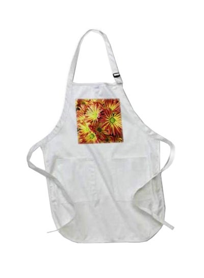 Buy Mexican Daisies Printed Apron With Pockets White 22 x 30inch in Egypt