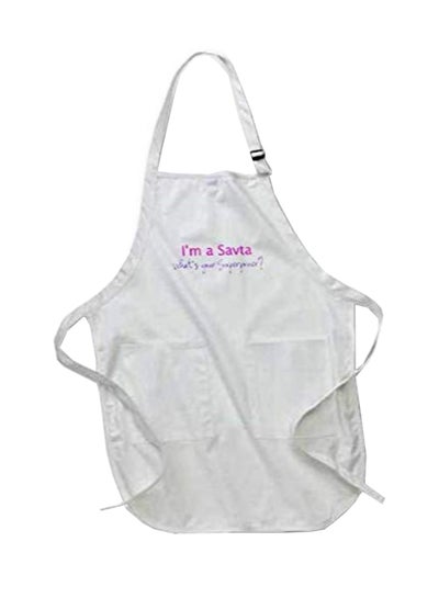 Buy I'M A Savta What'S Your Superpower  Printed Apron With Pockets White 22 X 30inch in Egypt