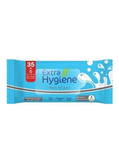 Buy 40-Piece Extra refreshing Cool Water Wet Wipes Multicolour in Egypt