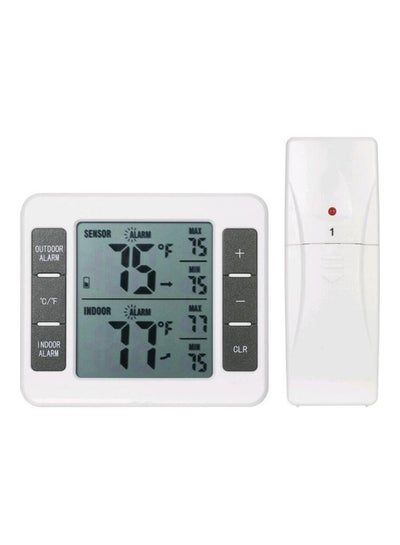 Buy Digital Temperature Monitor Meter With Wireless Sensor White in Saudi Arabia