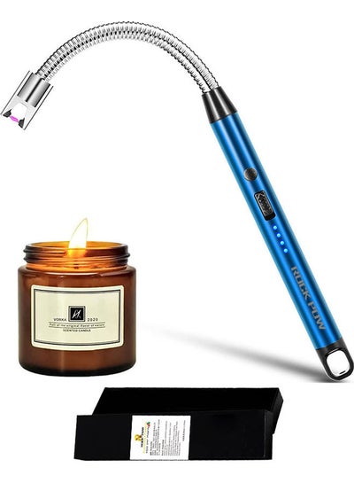 Buy USB Type-C Rechargeable Candle Lighter Blue/Silver in Egypt