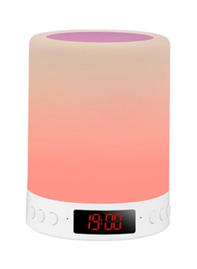 Buy 3-In-1 Portable LED Bluetooth Wireless Speaker With Digital Watch Pink/White in Saudi Arabia