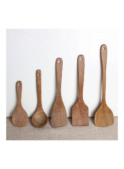 Buy Natural Wooden Cooking Spoon Brown in Saudi Arabia