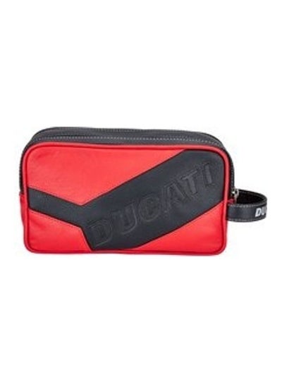 Buy Tagliato Men's Genuine Leather Toiletry Pouch RED/BLACK in Saudi Arabia