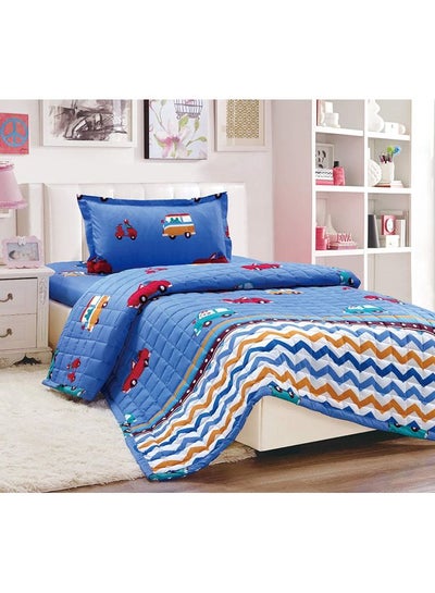 Buy 3 Pieces Kids Compressed Comforter Set Single Size Polyester Multicolour 150x200cm in Saudi Arabia