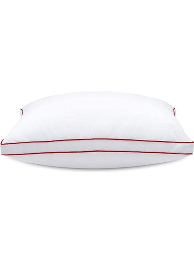 اشتري Soft Fiber Fill Comfortable Bed Pillow قطن White/Red 50 x 75سم في السعودية