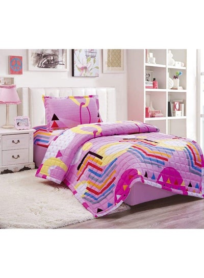 Buy 3 Pieces Kids Compressed Comforter Set Single Size Polyester Multicolour 150x200cm in Saudi Arabia