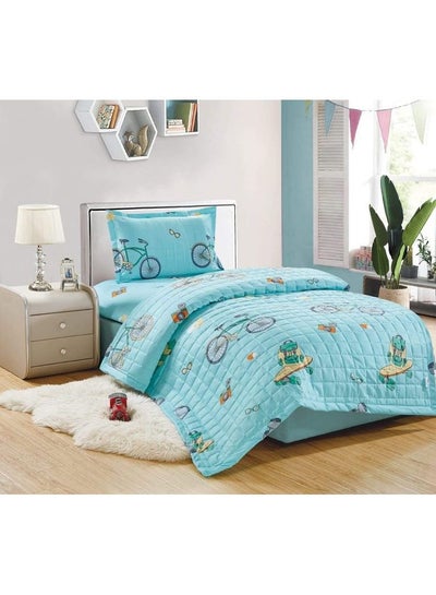 Buy 3 Pieces Kids Compressed Comforter Set Single Size Polyester Multicolour 150x200cm in Saudi Arabia