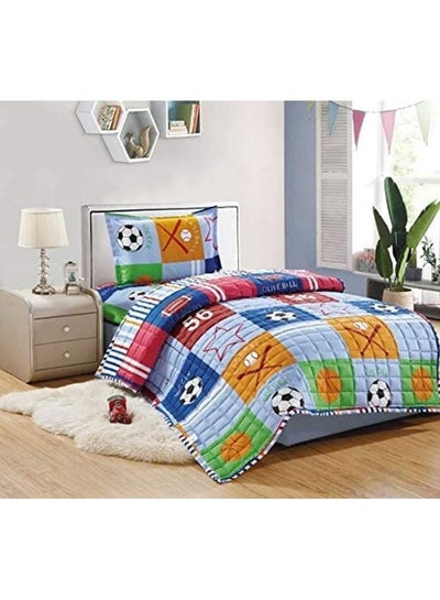 Buy 3 Pieces Kids Compressed Comforter Set Single Size Polyester Multicolour 150x200cm in Saudi Arabia