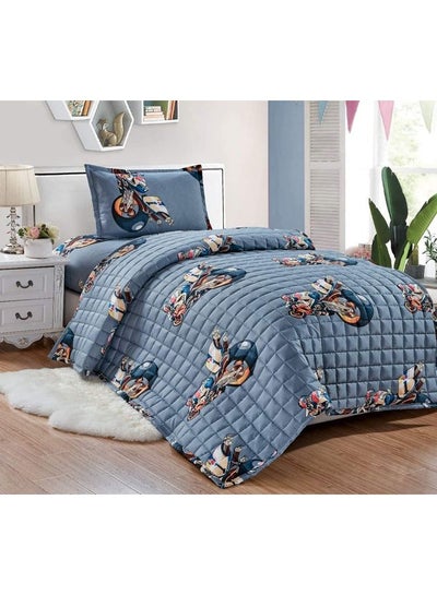 Buy 3 Pieces Kids Compressed Comforter Set Single Size Polyester Multicolour 150x200cm in Saudi Arabia