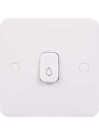 Buy 2 Way Lisse Retractive Plate Switch with Bell Symbol, 1 Gang 10A White in UAE