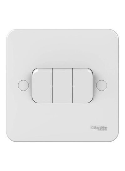 Buy 2-Way Lisse Plate Switch, 3 Gang 10AX White in UAE