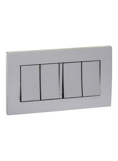 Buy 1-Way Vivace Plate Switch 4 Gang 16AX Aluminium Silver in UAE