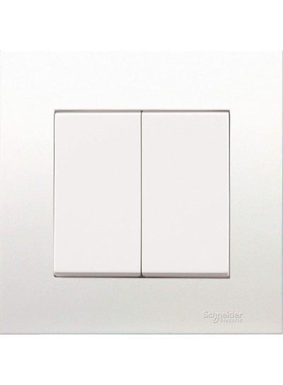 Buy 1-Way Vivace Plate Switch 2 Gang 16AX White in UAE