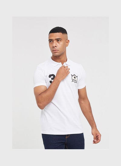 Buy Polo T-Shirt With Two Patches On Chest White in Egypt