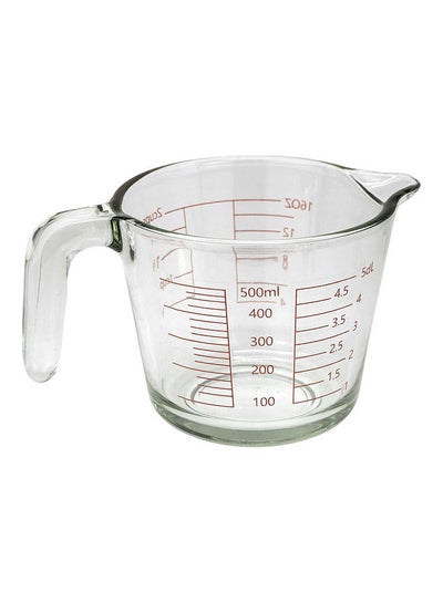 Buy Glass Measuring Cup With Scale Clear 500ml in UAE