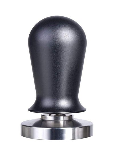 Buy Coffee Tamper Calibrated With Spring Flat Base Black/Silver in Saudi Arabia