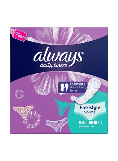 Buy Daily Liners Comfort Protect Flexistyle Pantyliners, Normal, 54 Count in UAE