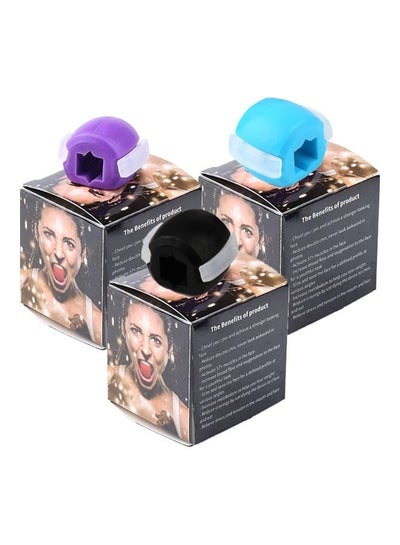 اشتري 3-Piece Jaw Exerciser Device Facial Chew Muscle Training Fitness Ball في الامارات