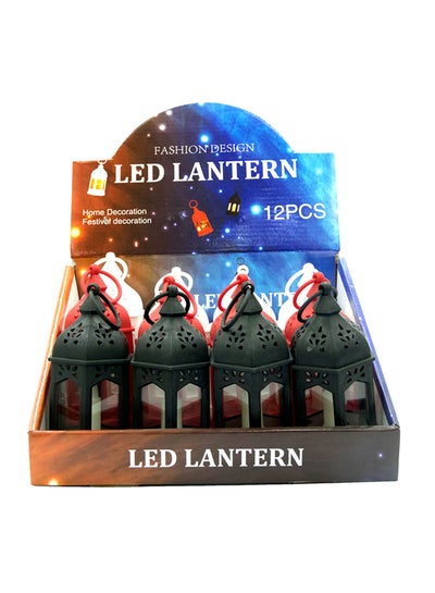 Buy 12-Piece Fanoos Ramadan LED Candle Lantern Multicolour 14x5x5cm in UAE