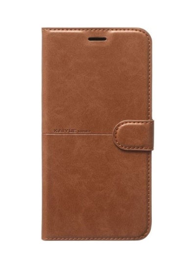 اشتري Leather Flip Cover For Xiaomi Poco X3 Nfc Brown في مصر