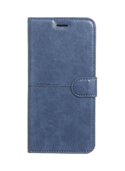 اشتري Flip Leather Case Cover For Oppo Reno 4 Blue في مصر