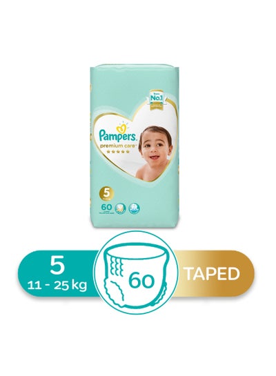 Buy Premium Care Diapers, Size 5, Junior, 11-25 Kg, 60 Diapers in Egypt