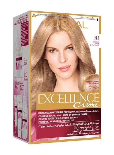 اشتري صبغة شعر إكسلنس كريم أشقر رمادي فاتح 8.1 في السعودية