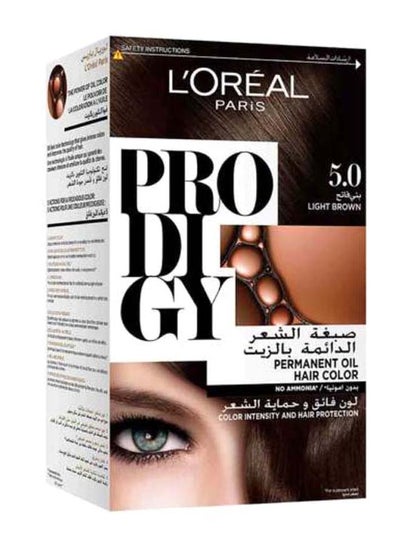 Buy Prodigy Permanent Oil Hair Color Light Brown 5.0 180grams in Saudi Arabia