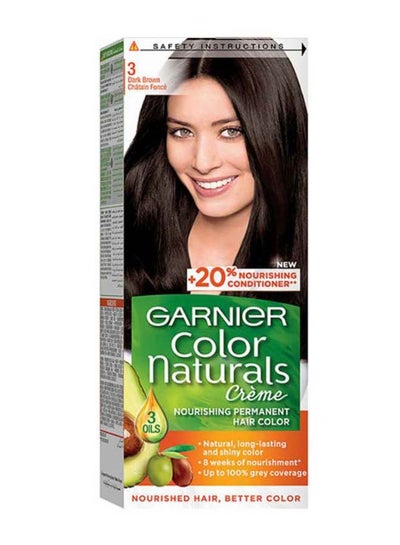 Buy Color Naturals Permanent Hair Color 3.0 Dark Brown 112ml in UAE