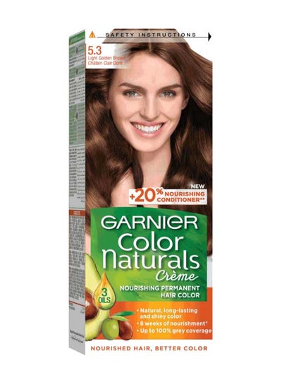 Buy Color Naturals Permanent Hair Color Cream 5.3 Light Golden Brown in UAE