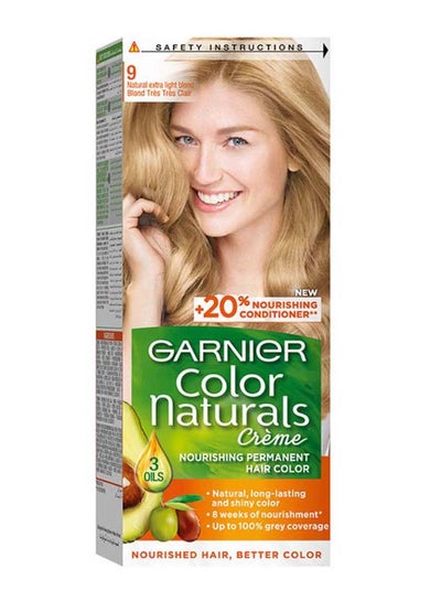 Buy Color Naturals Permanent Hair Color 9 Natural Extra Light Blond 112ml in UAE