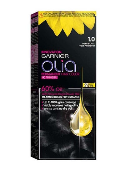 Buy Olia No Ammonia Permanent Brilliant Color Oil-Rich Permanent Hair Color Haircolor 1.0 Deep Black in UAE