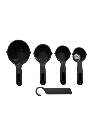 Buy 4-Piece Plastic Measuring Cup Set Black Cup 1 (60), Cup 2 (80), Cup 3 (125), Cup 4 (250)ml in UAE