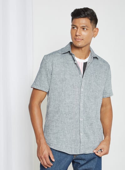 Buy Short Sleeve Shirt Grey in Saudi Arabia