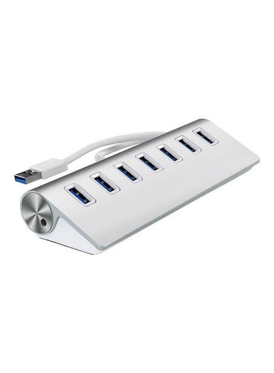 اشتري موزع منافذ USB تراندز ألومنيوم متعدد المنافذ ب7 منافذ USB 3.0 مع كابل مدمج Silver في مصر