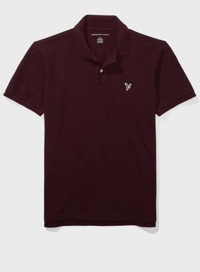 Buy Standard Fit Flex Polo Burgundy in UAE