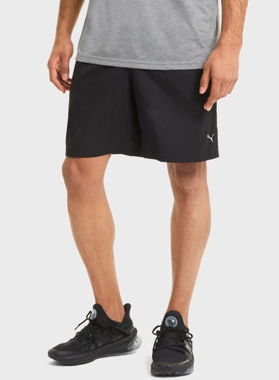 Buy Logo Detail Mid-Rise Sport Shorts Black in Saudi Arabia