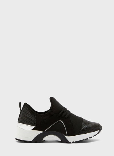 Buy 1 Pair Mix Material Sneakers Black in Saudi Arabia