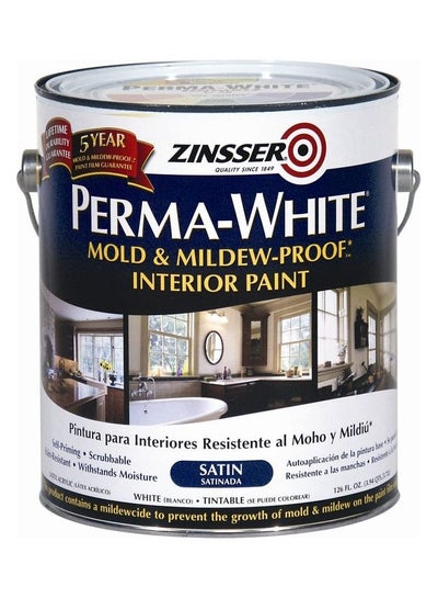 Buy Zinsser Perma-White Mold & Mildew Proof Satin White 3.72Liters in UAE