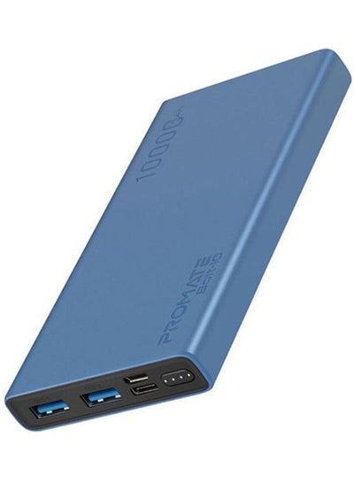 Buy 10000.0 mAh Compact Smart Charging Power Bank With Dual Usb Output Blue in Egypt