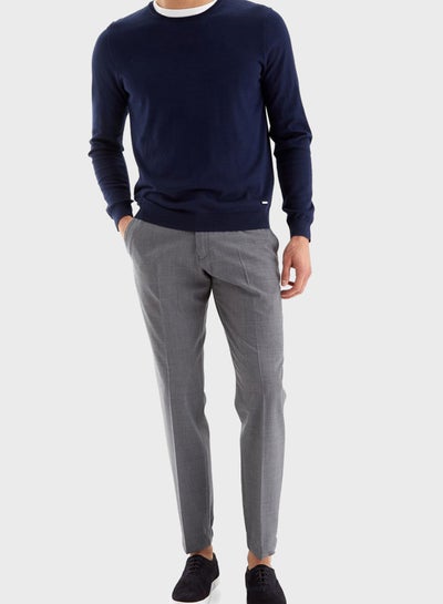 Buy Regular Fit Essential Trousers Grey in Saudi Arabia