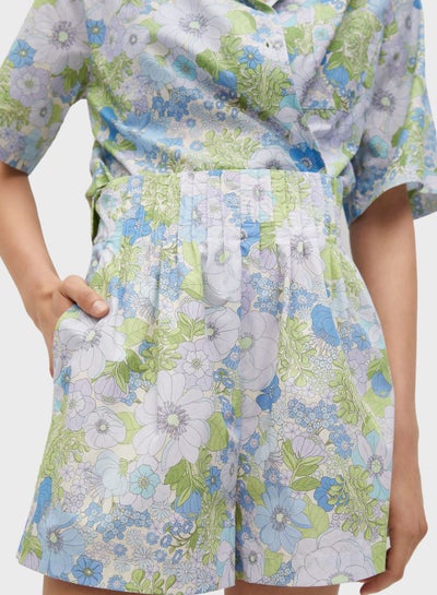 Buy Floral Printed High Waist Shorts Multicolour in Saudi Arabia