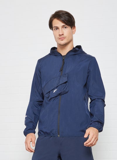 Buy Training Road Trip Woven Packable Jacket Navy in UAE