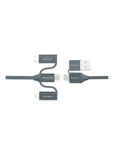 Buy 6-in-1 Hybrid Multi-Connector Cable for Charging & Data Transfer 60W Power Delivery USB-C to USB-C Grey in Egypt