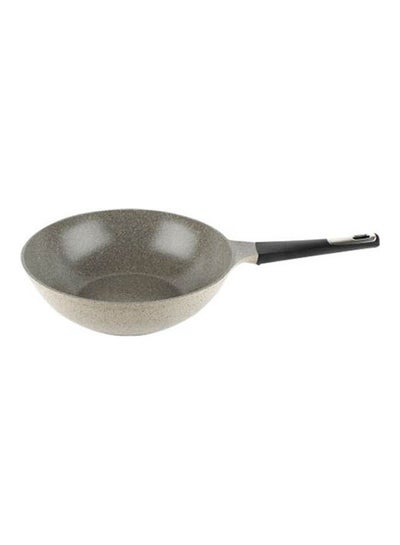 Buy Mitra Granite Wok Frying Pan With Lid Warm Marble 26cm in UAE