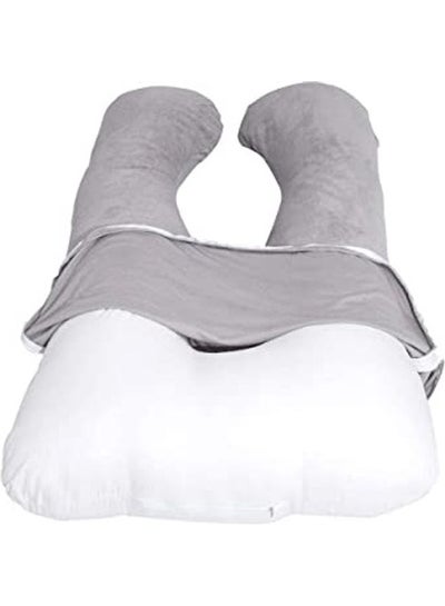 Buy U Shaped Pillow Cover For Pregnancy Velvet Grey 130X70cm in UAE