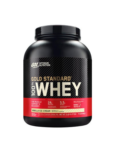 Buy Gold Standard 100% Whey Vanilla Ice Cream Flavoured Protein Powder Drink Mix 2.27 Kg in Saudi Arabia