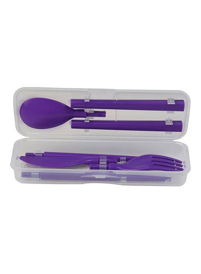 Buy Plastic To Go Cutlery Set Purple in UAE